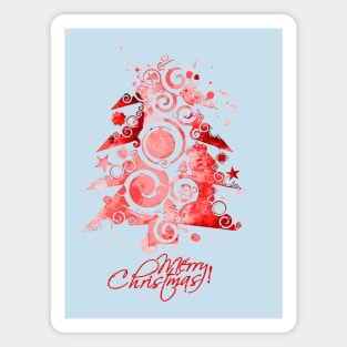 Merry Christmas Colorful tree Magnet